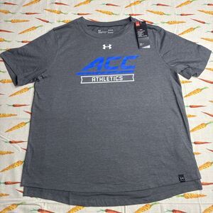 NWT Under Armour ACC Athletics Women's Large T-Shirt Heat Gear NCAA Gray 0017